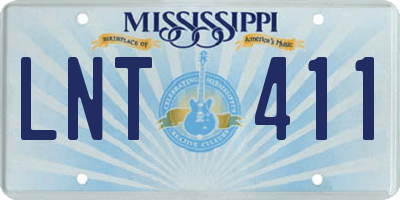 MS license plate LNT411