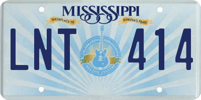 MS license plate LNT414