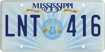 MS license plate LNT416