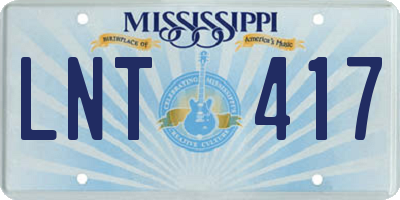 MS license plate LNT417