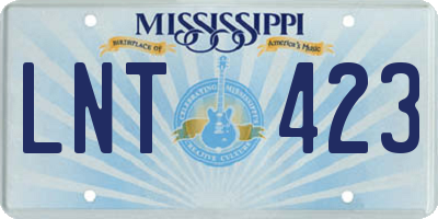 MS license plate LNT423