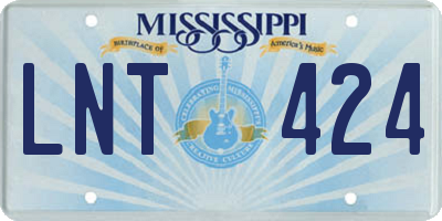 MS license plate LNT424