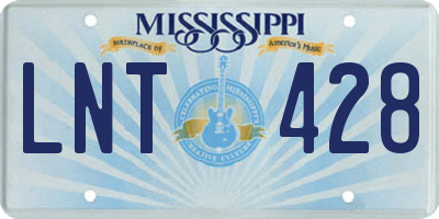 MS license plate LNT428