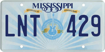 MS license plate LNT429