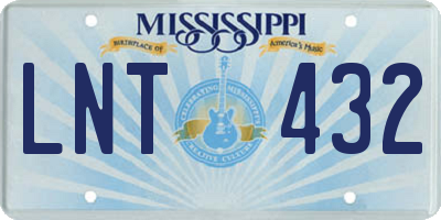 MS license plate LNT432