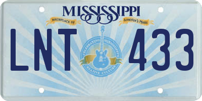 MS license plate LNT433