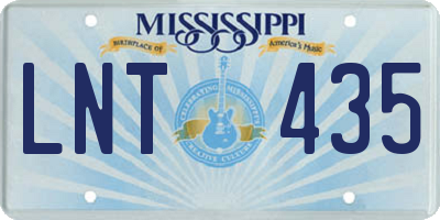 MS license plate LNT435
