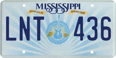 MS license plate LNT436