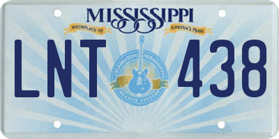 MS license plate LNT438