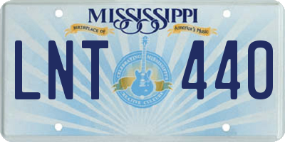 MS license plate LNT440