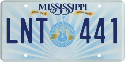 MS license plate LNT441