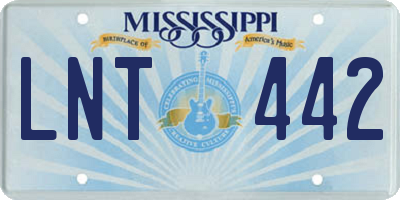 MS license plate LNT442