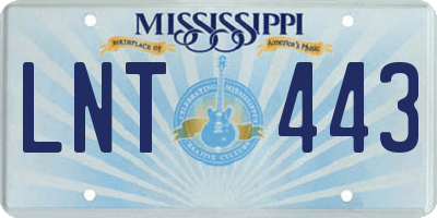 MS license plate LNT443