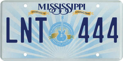 MS license plate LNT444