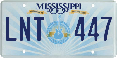 MS license plate LNT447