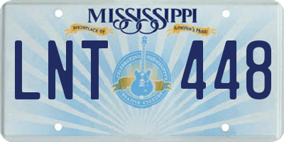 MS license plate LNT448