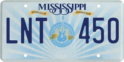 MS license plate LNT450