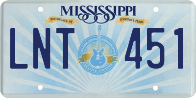 MS license plate LNT451