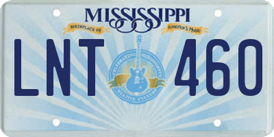 MS license plate LNT460