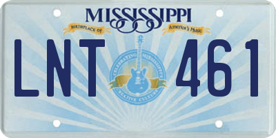 MS license plate LNT461