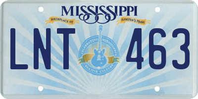 MS license plate LNT463