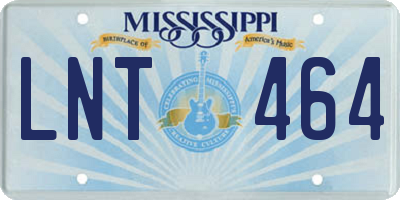 MS license plate LNT464