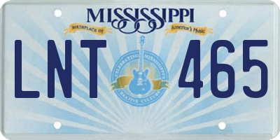 MS license plate LNT465