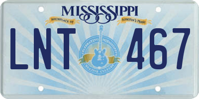 MS license plate LNT467
