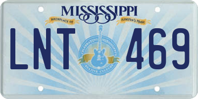 MS license plate LNT469