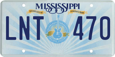 MS license plate LNT470