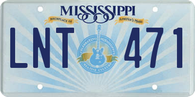 MS license plate LNT471