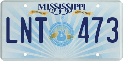 MS license plate LNT473