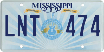 MS license plate LNT474