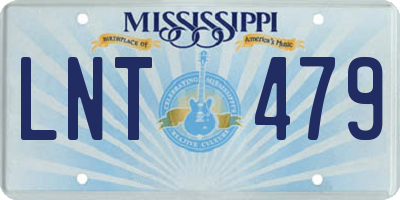 MS license plate LNT479