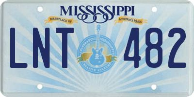 MS license plate LNT482