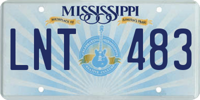 MS license plate LNT483