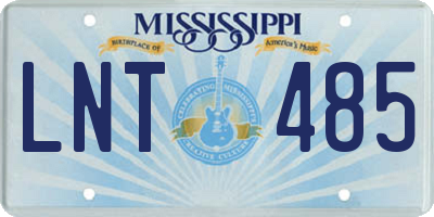MS license plate LNT485