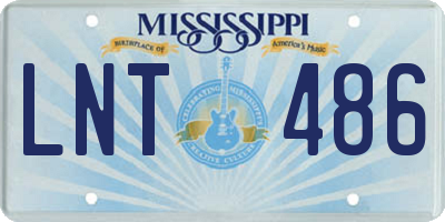 MS license plate LNT486
