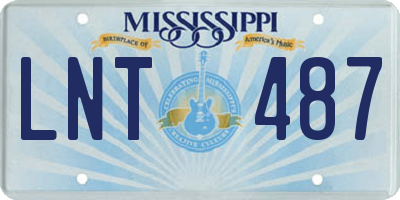 MS license plate LNT487