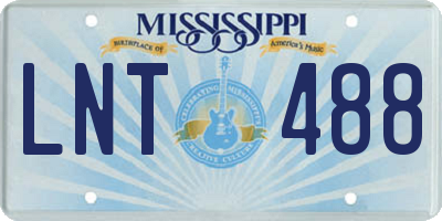 MS license plate LNT488