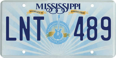 MS license plate LNT489