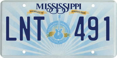 MS license plate LNT491