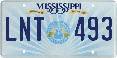 MS license plate LNT493