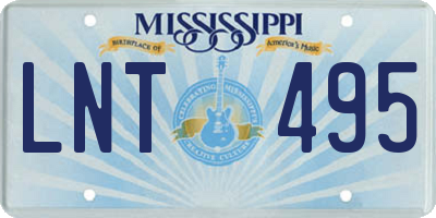 MS license plate LNT495