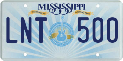 MS license plate LNT500