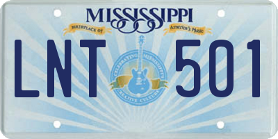 MS license plate LNT501