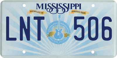 MS license plate LNT506