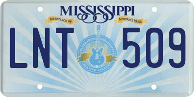MS license plate LNT509