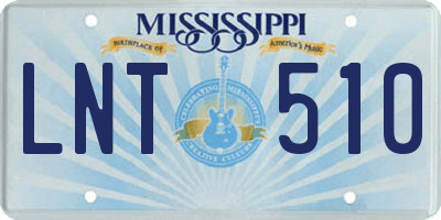 MS license plate LNT510