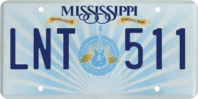 MS license plate LNT511